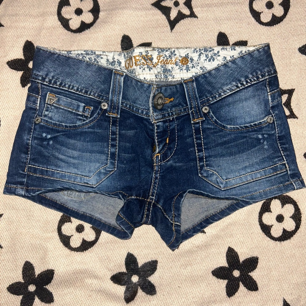 GUESS Dark Blue Jean Shorts